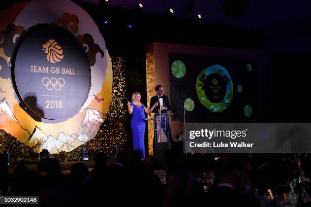 Chemmy Alcott and Mark Dolan attends The Team GB Ball 2018 held at The Royal Horticultural Halls on September 13, 2018 in London, England.