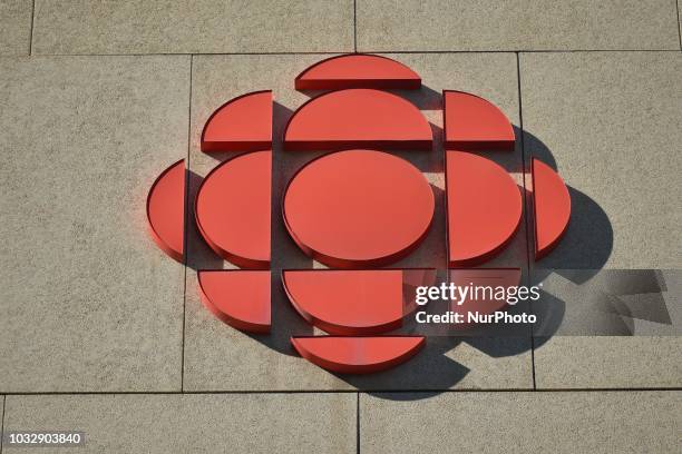 View of the current logo of CBC in Edmonton's downtown. On Tuesday, September 11 in Edmonton, Alberta, Canada.