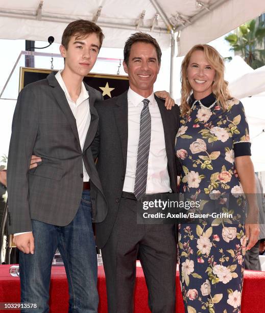 Eric McCormack, wife Janet Holden and son Finnigan Holden McCormack attend the ceremony honoring Eric McCormack with star on the Hollywood Walk of...