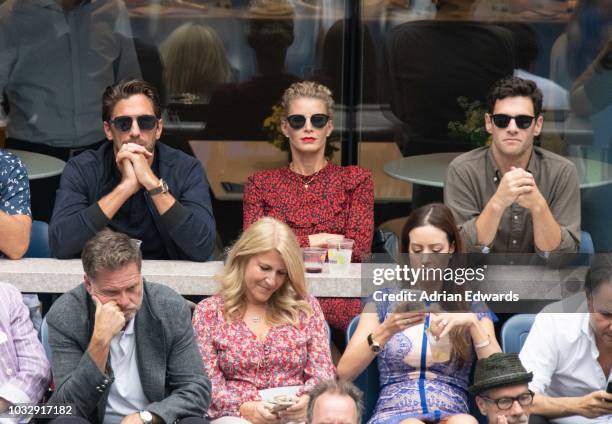 Henrik Lundvist, Therese Andersson and Justin Bartha at Day 12 of the US Open held at the USTA Tennis Center on September 7, 2018 in New York City.