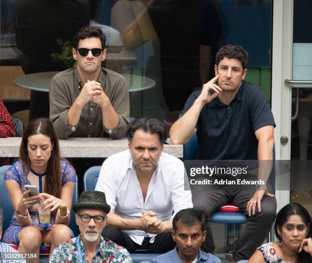 Justin Bartha and Jason Biggs at Day 12 of the US Open held at the USTA Tennis Center on September 7, 2018 in New York City.