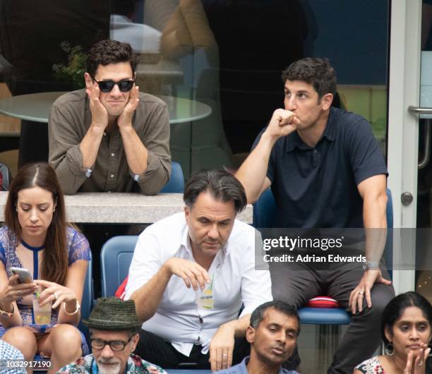 Justin Bartha and Jason Biggs at Day 12 of the US Open held at the USTA Tennis Center on September 7, 2018 in New York City.