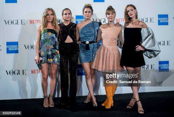 Angela Cremonte, Ana Fernandez, Blanca Suarez, Nadia de Satiago and Ana Polvorosa attend the 'Vogue fashion's Night Out' photocall at Ortega y Gasset...