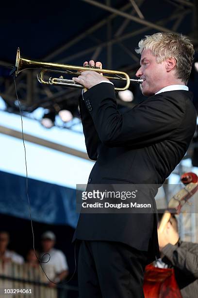 Chris Botti performs during day three of the Newport Jazz Festival at Fort Adams State Park on August 8, 2010 in Newport, Rhode Island.