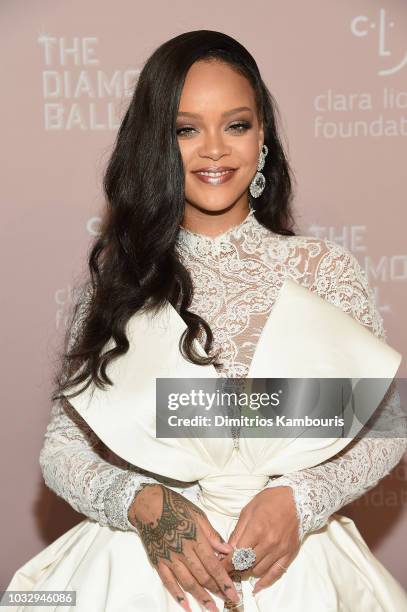 Rihanna attends Rihanna's 4th Annual Diamond Ball benefitting The Clara Lionel Foundation at Cipriani Wall Street on September 13, 2018 in New York...