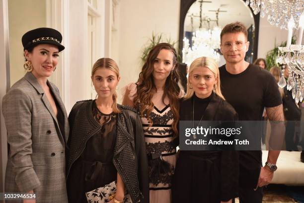Leckie Roberts, Charlotte Bickley, Sophie Bickley, Kate Young and BCBG Creative Director Bernd Kroeber attend the celebration of the BCBGMAXAZRIA...