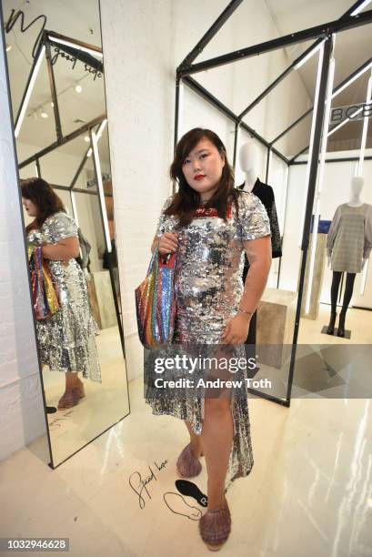 Guest attends the celebration of the BCBGMAXAZRIA SoHo store opening with Kate Young, Bernd Kroeber and InStyle on September 13, 2018 in New York...