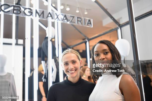 InStyle Magazine Fashion Feature Editor Laurie Pantin and InStyle Magazine News Editor Alexis Bennet attends the celebration of the BCBGMAXAZRIA SoHo...