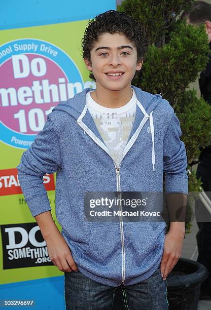 Actor Ryan Ochoa arrives at the Do Something 101 Back Pack Party at The Globe Theatre at Universal Studios on August 8, 2010 in Universal City,...