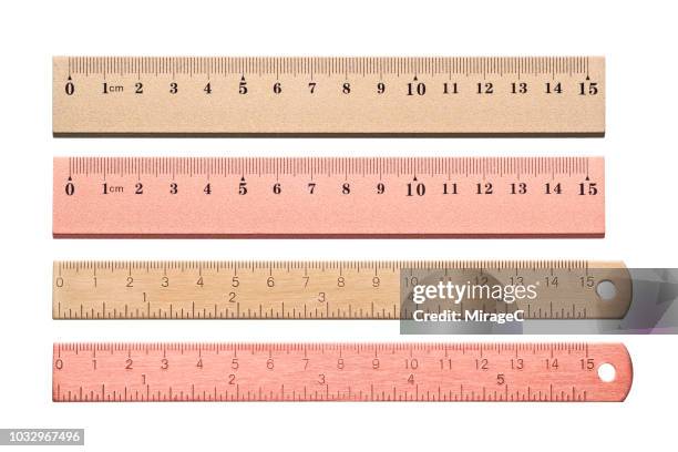 15cm metallic ruler - liniaal stockfoto's en -beelden