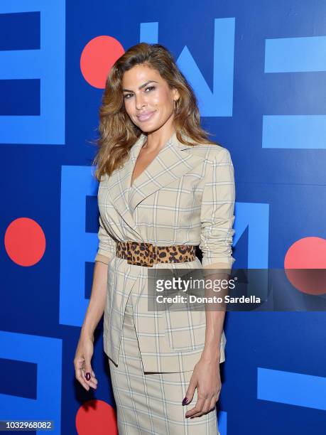 Eva Mendes attends Eva Mendes for New York & Company Fall Holiday 2018 Fashion Show at The Palace Theatre on September 13, 2018 in Los Angeles,...