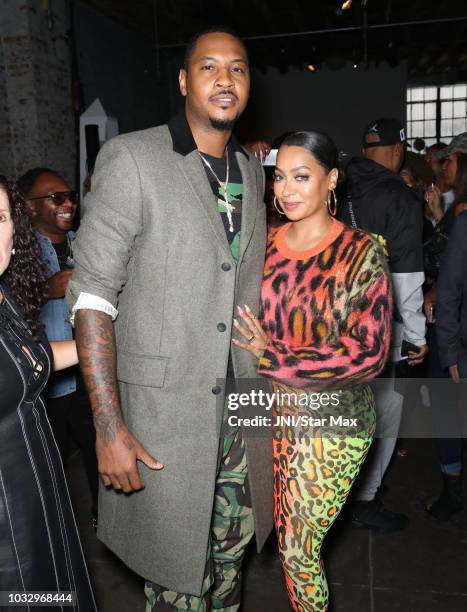 Carmelo Anthony and La La Anthony are seen on September 13, 2018 in New York City.