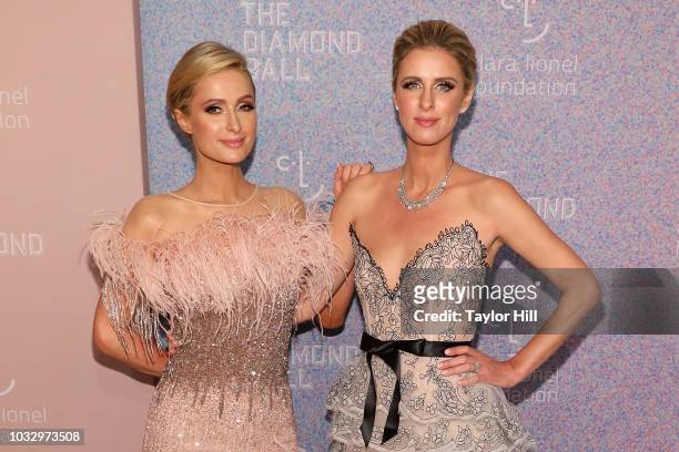 Paris Hilton and Nicky Hilton Rothschild attend the 2018 Diamond Ball at Cipriani Wall Street on September 13, 2018 in New York City.