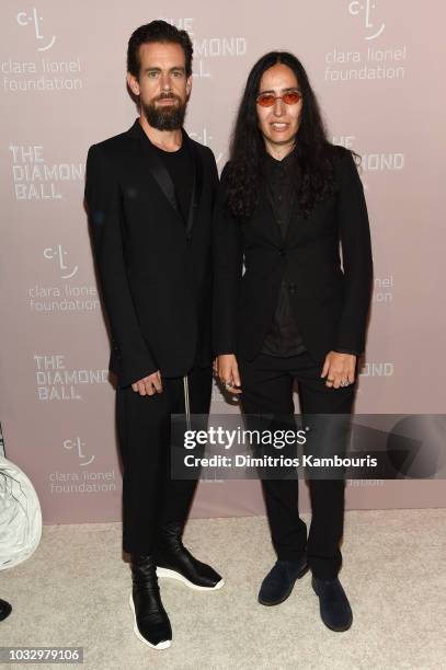 Jack Dorsey and Voula Duval attends Rihanna's 4th Annual Diamond Ball benefitting The Clara Lionel Foundation at Cipriani Wall Street on September...