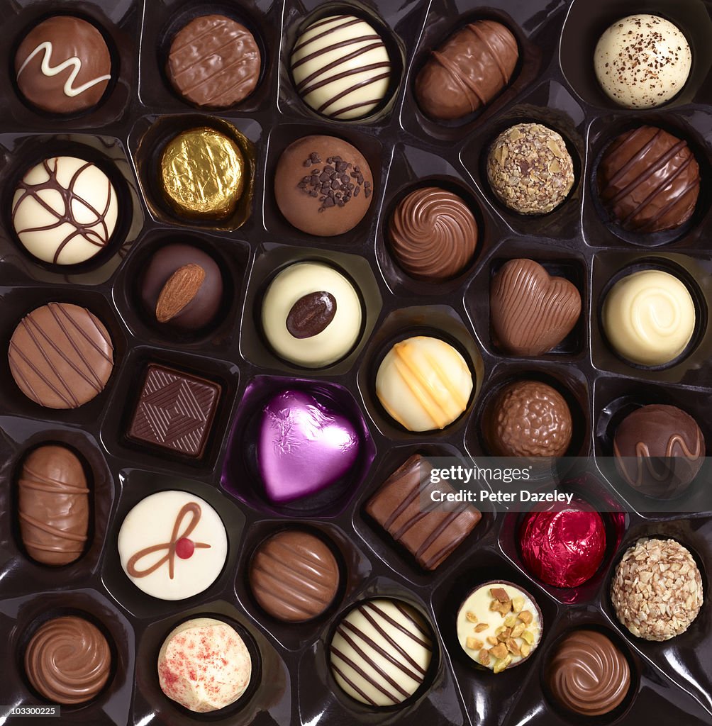 Assortment of sweets in box