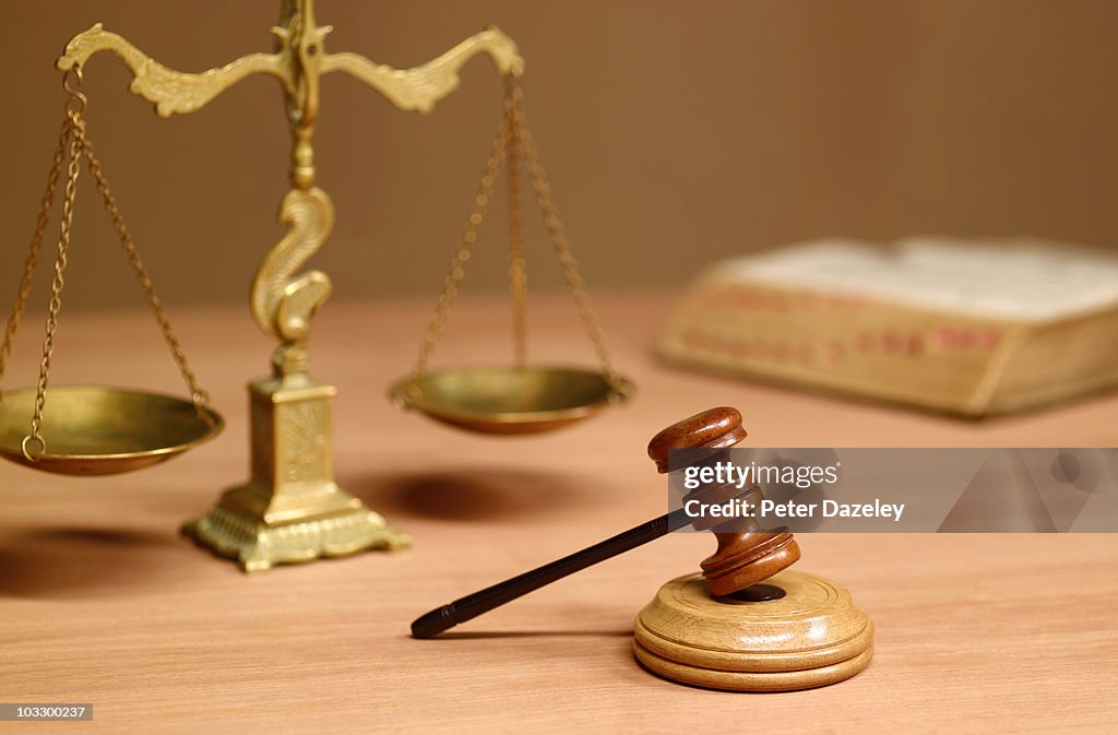 Judges desk in court room