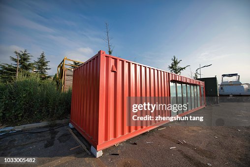 Trash Container Stack Waste Container Are Stacked In Open Space High-Res Stock Photo - Getty ...