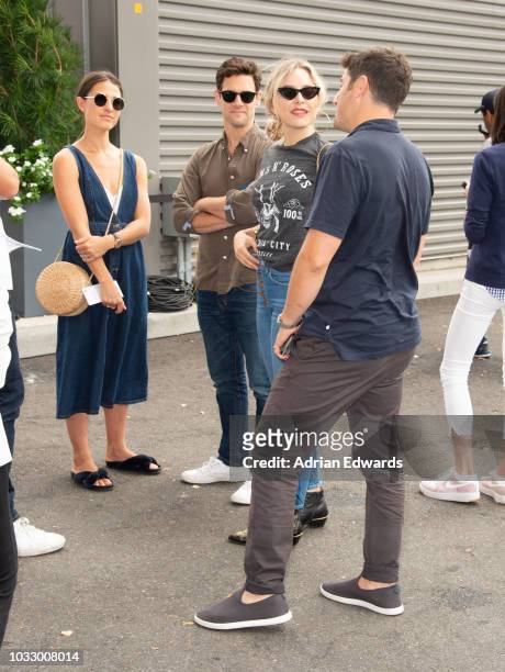 Justin Bartha, Lia Smith, Jenny Mollen, Jason Biggs at Day 12 of the US Open held at the USTA Tennis Center on September 7, 2018 in New York City.