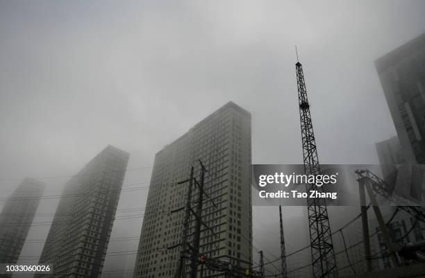 Dense fog enveloped Harbin on September 14, 2018 in Harbin, China. The meteorological department issued a yellow alert for dense fog