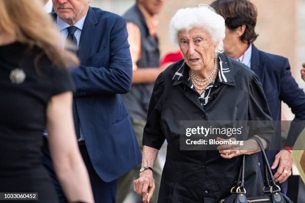 Maria Sole Agnelli, sister of Giovanni Agnelli, arrives for a memorial service for former Fiat Chrysler Automobiles NV chief executive officer Sergio...