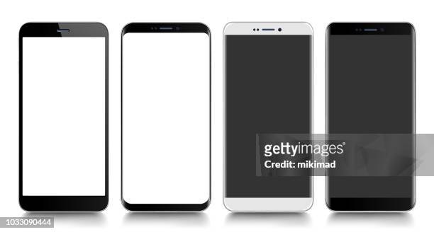 smartphone. mobile phone. telephone. realistic vector  illustration - cut out stock illustrations