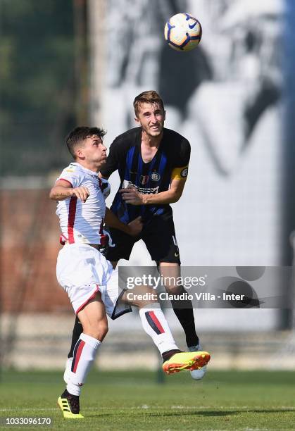 Ryan Nolan of FC Internazionale in action during Fc internazionale U19 V Cagliari U19 match at Stadio Breda on September 14, 2018 in Sesto San...