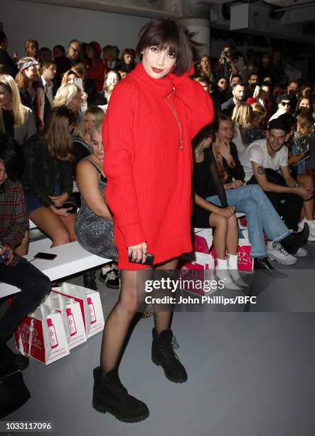 Daisy Lowe attends the Marta Jakubowski Show during London Fashion Week September 2018 at The BFC Show Space on September 14, 2018 in London, England.