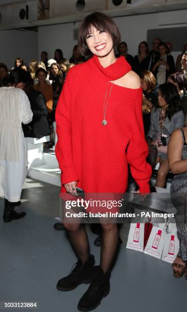 Fashion model Daisy Lowe on the front row during the Marta Jakubowski London Fashion Week show held at the BFC space, London.