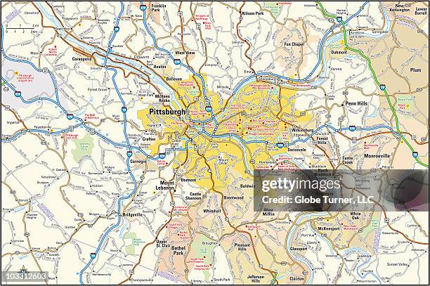 pittsburgh, pennsylvania area - pittsburgh stock illustrations