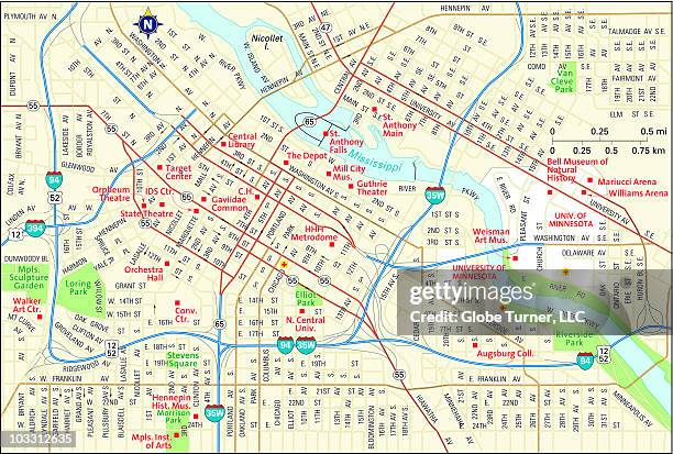 Minneapolis Rent. Map 26 Street Map Minneapolis Stock Photos, High-Res Pictures, and Images ...
