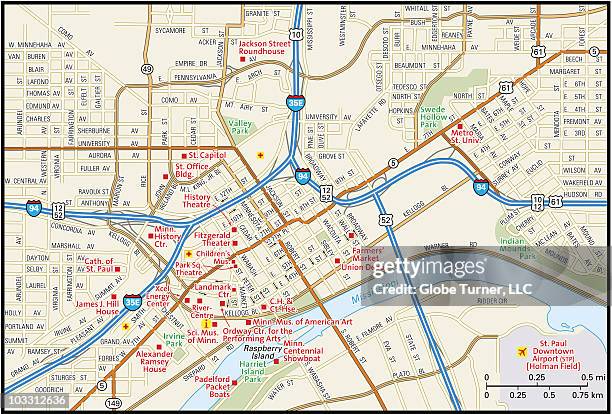 St Paul Minnesota Downtown Map Stock Vector (Royalty Free