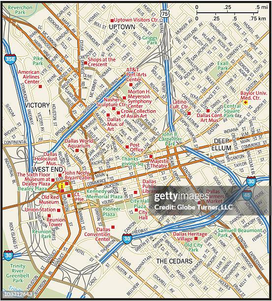 Dallas Overview Map Street Map Dallas Photos and Premium High Res Pictures - Getty Images