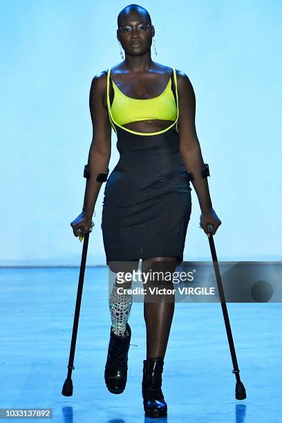 Model walks the runway at the Chromat Spring/Summer 2019 fashion show during New York Fashion Week on September 7, 2018 in New York City.