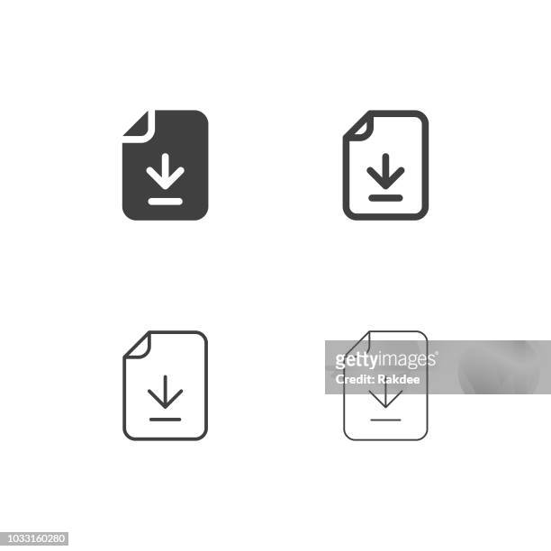 downloading file icons - multi series - paperwork stock illustrations