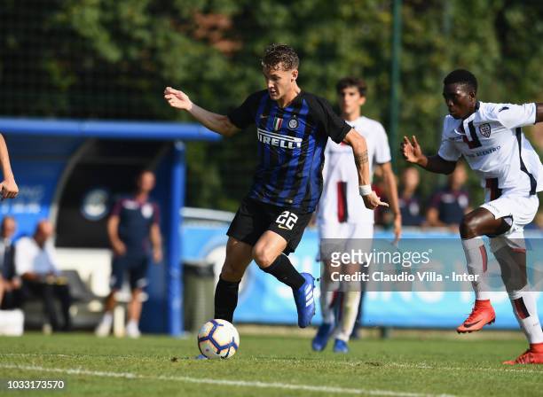 Facundo Colidio of FC Internazionale in action during Fc internazionale U19 V Cagliari U19 match at Stadio Breda on September 14, 2018 in Sesto San...