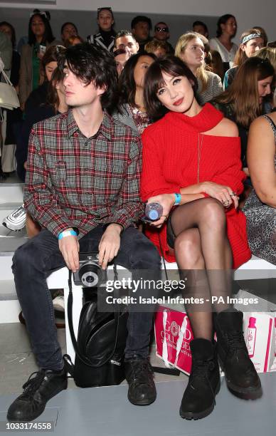 Fashion model Daisy Lowe on the front row during the Marta Jakubowski London Fashion Week September 2018 show at BFC space, London. PRESS...