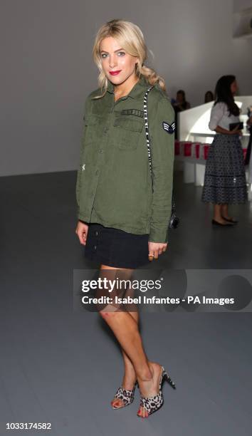 Olivia Cox on the front row during the Marta Jakubowski London Fashion Week September 2018 show at BFC space, London. PRESS ASSOCIATION. Picture...