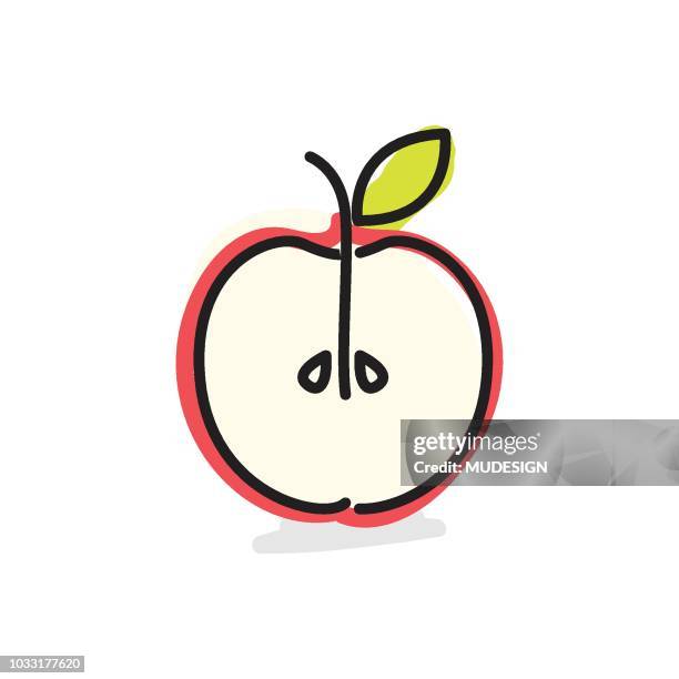 apple icon - textile patch stock illustrations