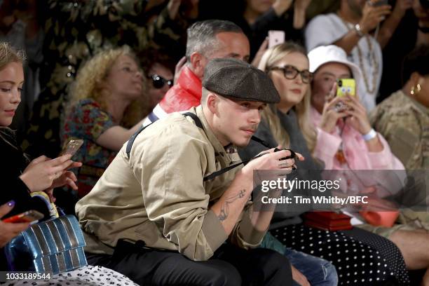 Brooklyn Beckham attends the Pam Hogg Show during London Fashion Week September 2018 at Freemasons Hall on September 14, 2018 in London, England.