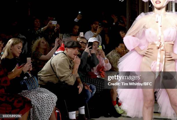 Brooklyn Beckham attends the Pam Hogg Show during London Fashion Week September 2018 at Freemasons Hall on September 14, 2018 in London, England.