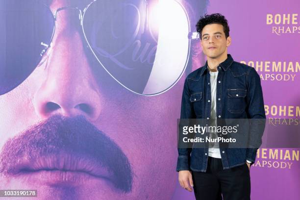 Rami Malek attends 'Bohemian Rhapsody' photocall at Villa Magna Hotel on September 14, 2018 in Madrid, Spain.