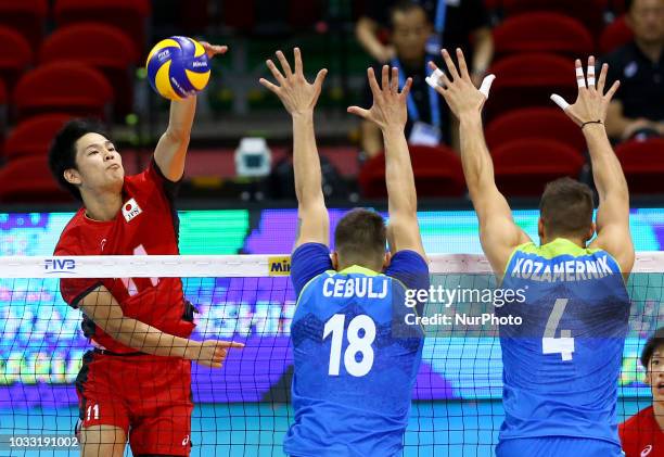 Japan v Slovenia - FIVP Men's World Championship Yuji Nishida of Japan in action at Mandela Forum in Florence, Italy on September 14, 2018 Photo...