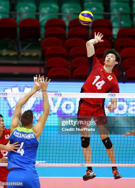 Japan v Slovenia - FIVP Men's World Championship Yuki Ishikawa of Japan in action at Mandela Forum in Florence, Italy on September 14, 2018 Photo...