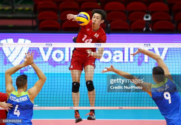 Japan v Slovenia - FIVP Men's World Championship Yuki Ishikawa of Japan in action at Mandela Forum in Florence, Italy on September 14, 2018 Photo...