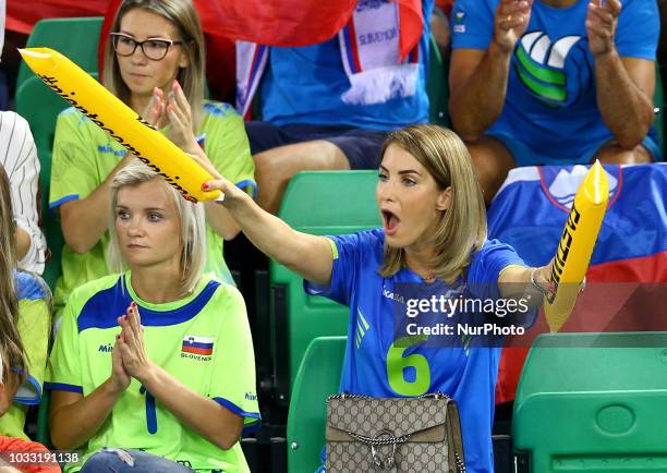 Japan v Slovenia - FIVP Men's World Championship Slovenia supporters at Mandela Forum in Florence, Italy on September 14, 2018 Photo Matteo Ciambelli...