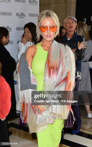 Naomi Isted on the front row during the Pam Hogg London Fashion Week SS19 show held at Freemasons Hall, London.