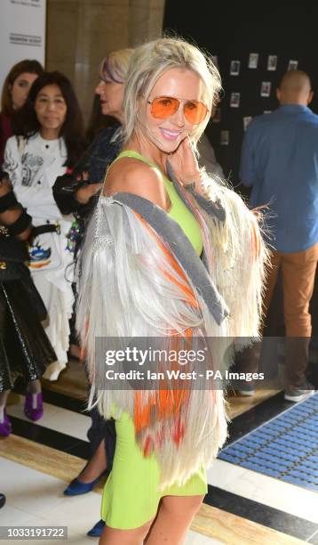 Naomi Isted on the front row during the Pam Hogg London Fashion Week SS19 show held at Freemasons Hall, London.