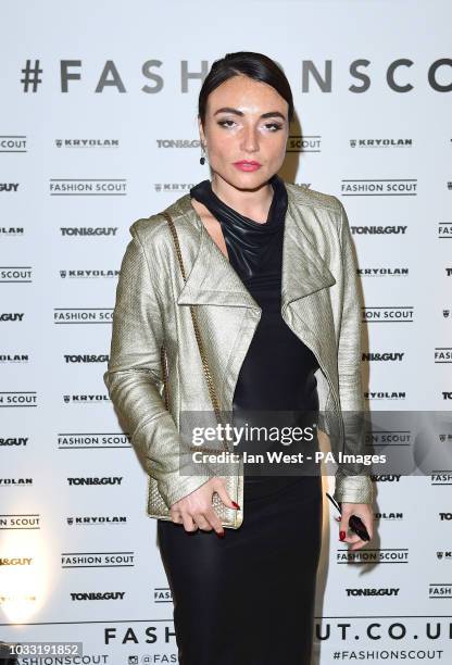 Lois Winstone on the front row during the Pam Hogg London Fashion Week SS19 show held at Freemasons Hall, London.