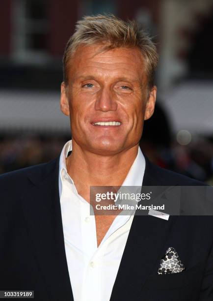 Dolph Lundgren attends the UK premiere of The Expendables at Odeon Leicester Square on August 9, 2010 in London, England.
