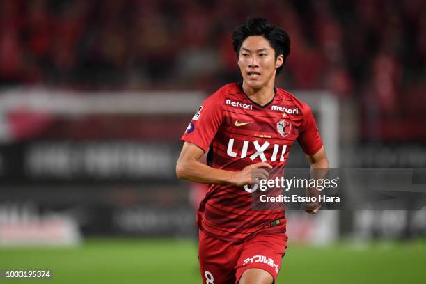 Shoma Doi of Kashima Antlers in action during the J.League J1 match between Kashima Antlers and Shonan Bellmare at Kashima Soccer Stadium on...